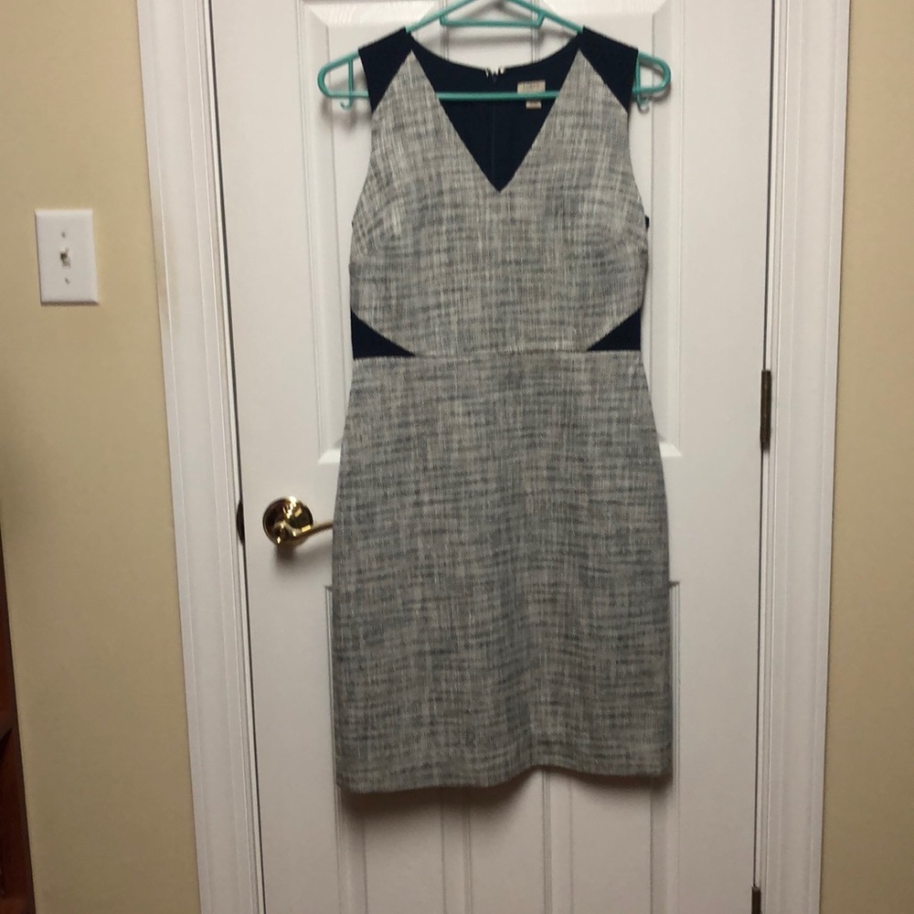 J. Crew Factory Sparkle Tweed & Eyelet Dress